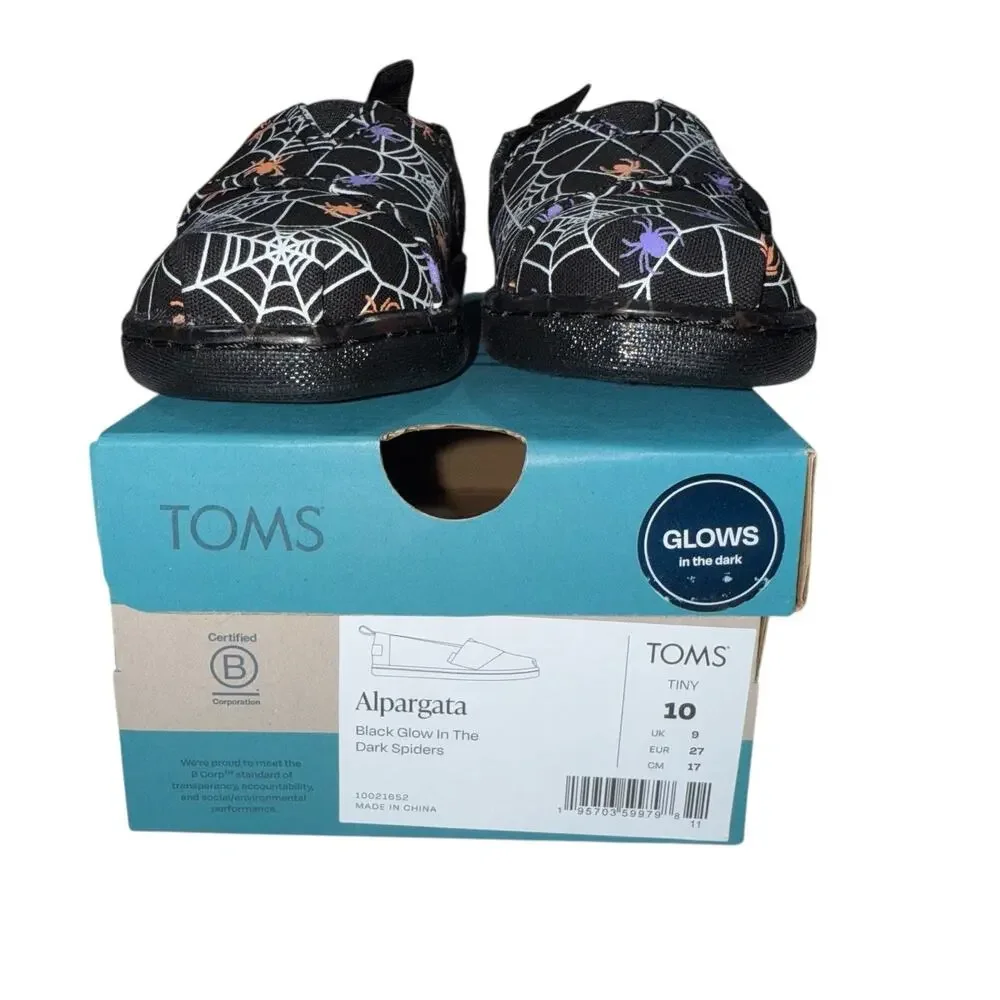 TOMS Little Girls Spiders Alpargata Espadrille Shoes SZ/10